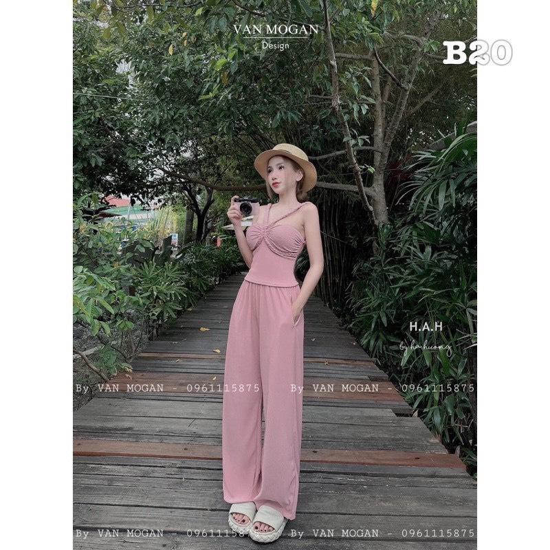 SET ĐI CHƠI, SET 2 MÓN ÁO CÚP NGỰC DÂY TẾT CHÉO PHỐI QUẦN DÀI CỰC SANG