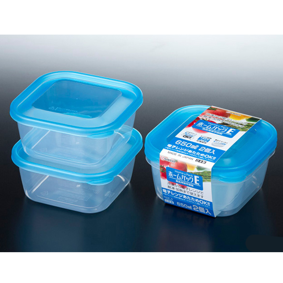 Set 2 hộp bằng nhựa PP cao cấp an toàn tuyệt đối, chịu nhiệt tốt - Japan