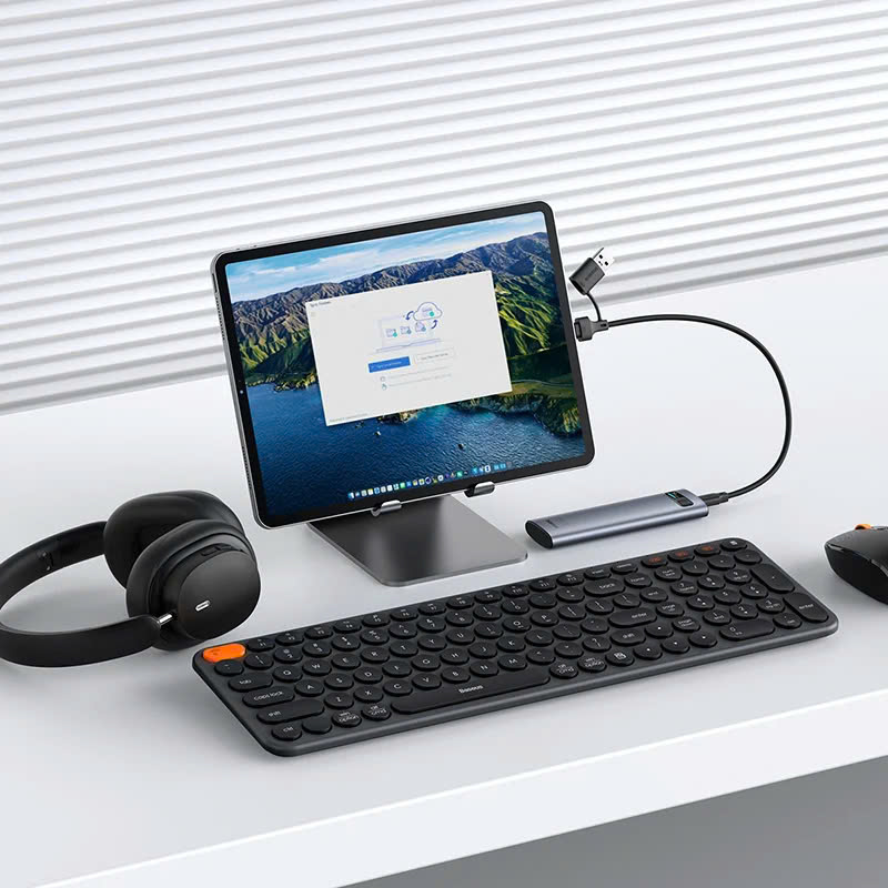 Box Đựng Ổ Cứng Di Động SSD M.2 + SATA Baseus FlyJoy Series SSD Enclosure Type C 3.2 Gen2 (New Version, SATA + M.2 NVMe 2280, 2260, 2242, 2230) [ HÀNG CHÍNH HÃNG ]
