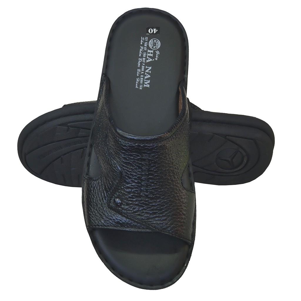 Dép Nam Quai Ngang TiTi ĐÔ Da Bò Thật Cao Cấp DNA2122a