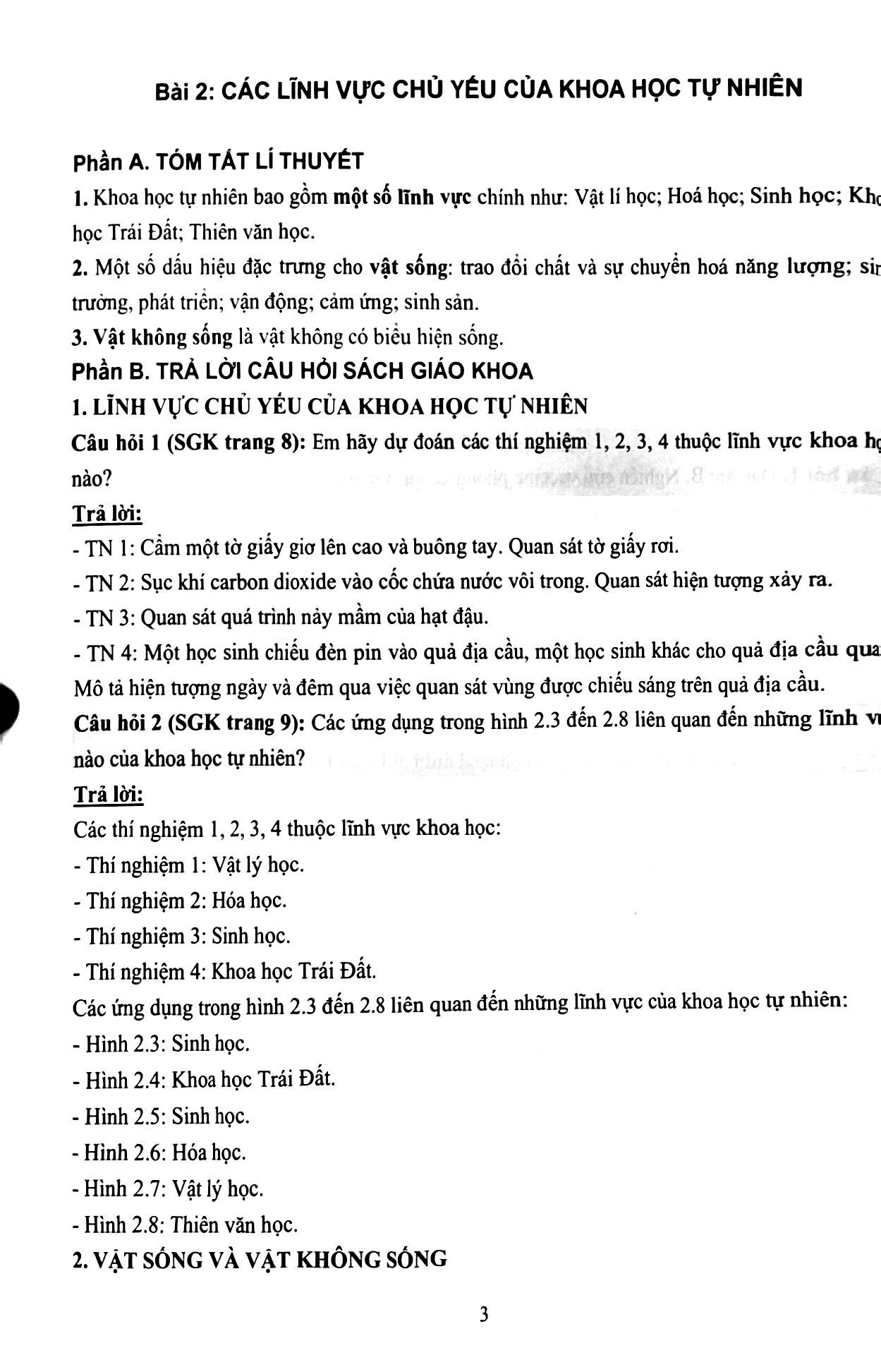 Hướng Dẫn Giải Bài Tập Khoa Học Tự Nhiên 6 (Theo Bộ Sách Chân Trời Sáng Tạo)