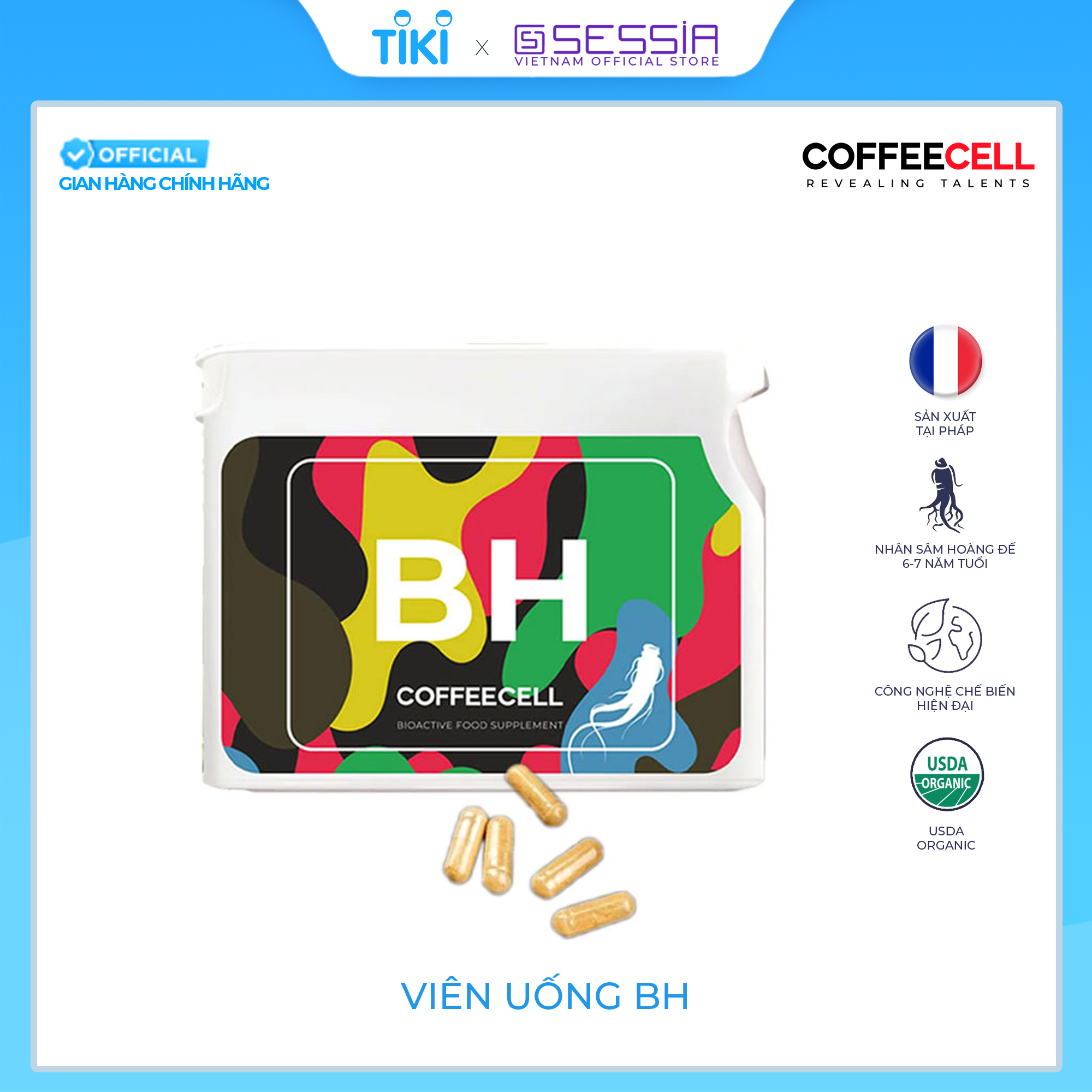 Viên Uống BH Nhân Sâm Hoàng Đế 6 Năm COFFEECELL - Tăng cường sức khoẻ - Xuất xứ Pháp, Hàng Chính Hãng