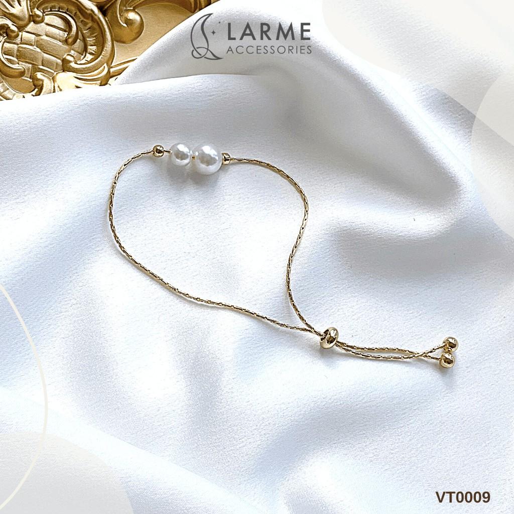 Vòng tay, lắc tay ngọc trai nhân tạo dây rút hàng xẻng Larme Accessories - VT0009