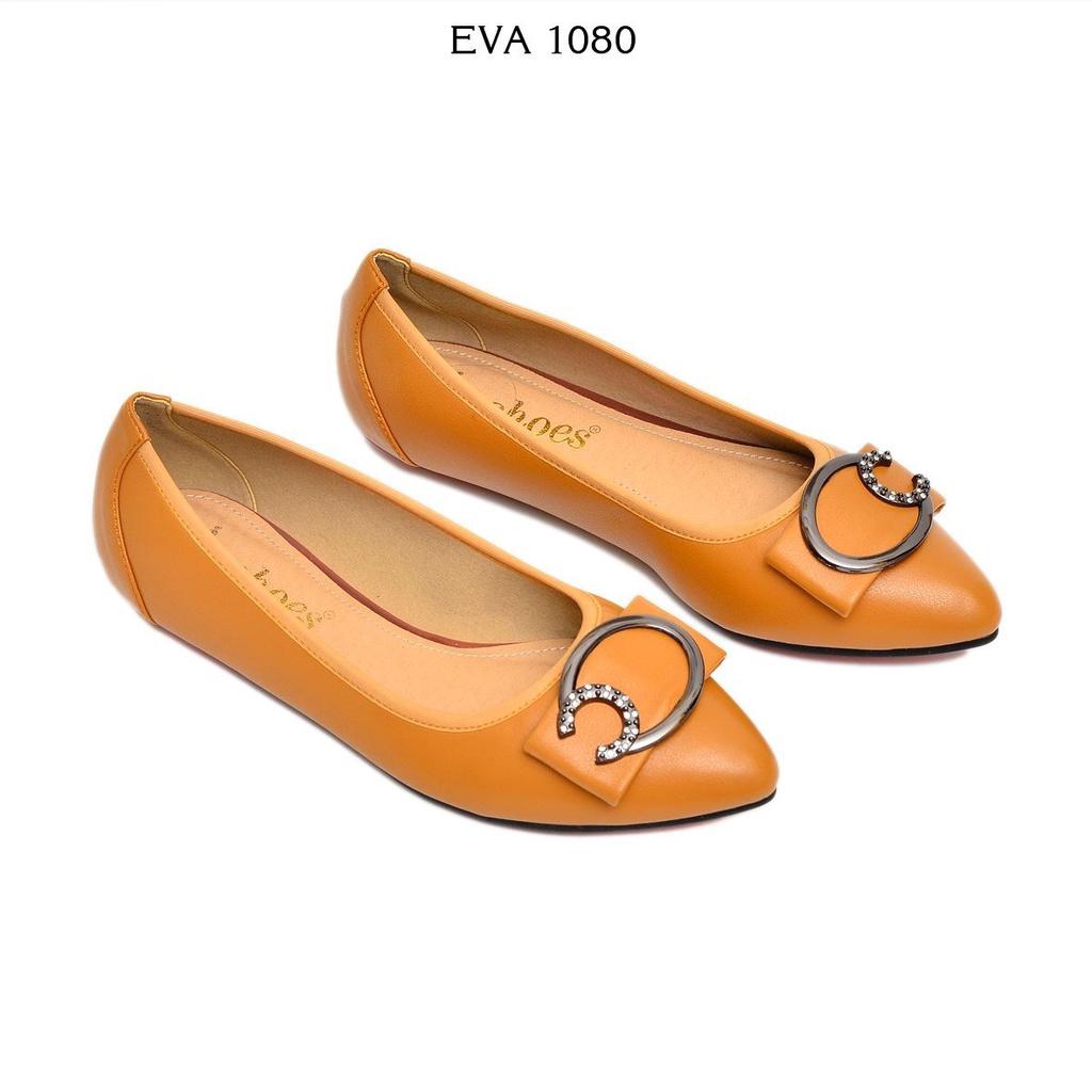 Giày búp bê phối nơ mũi tròn Evashoes - Eva1080