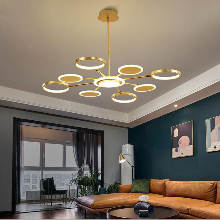 Đèn thả KATIN hiện đại với 3 chế độ ánh sáng trang trí nội thất sang trọng loại 8 bóng - kèm điều khiển từ xa - .