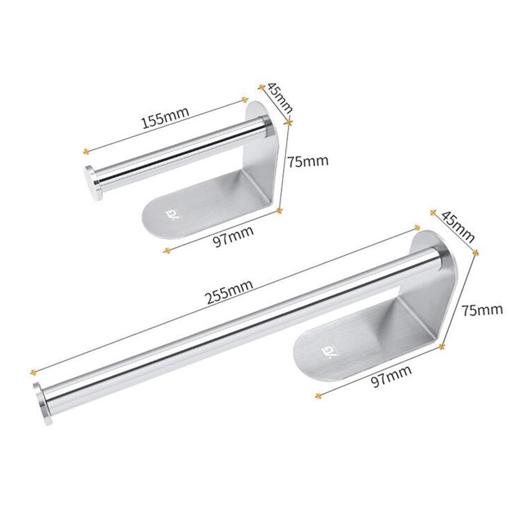 2 pcs Stainless Wall Mounted Paper Towel Roll Holder Kitchen Storage 26cm