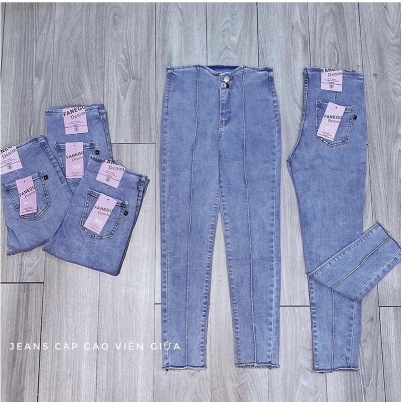 QUẦN JEANS XANH VIỀN GIỮA