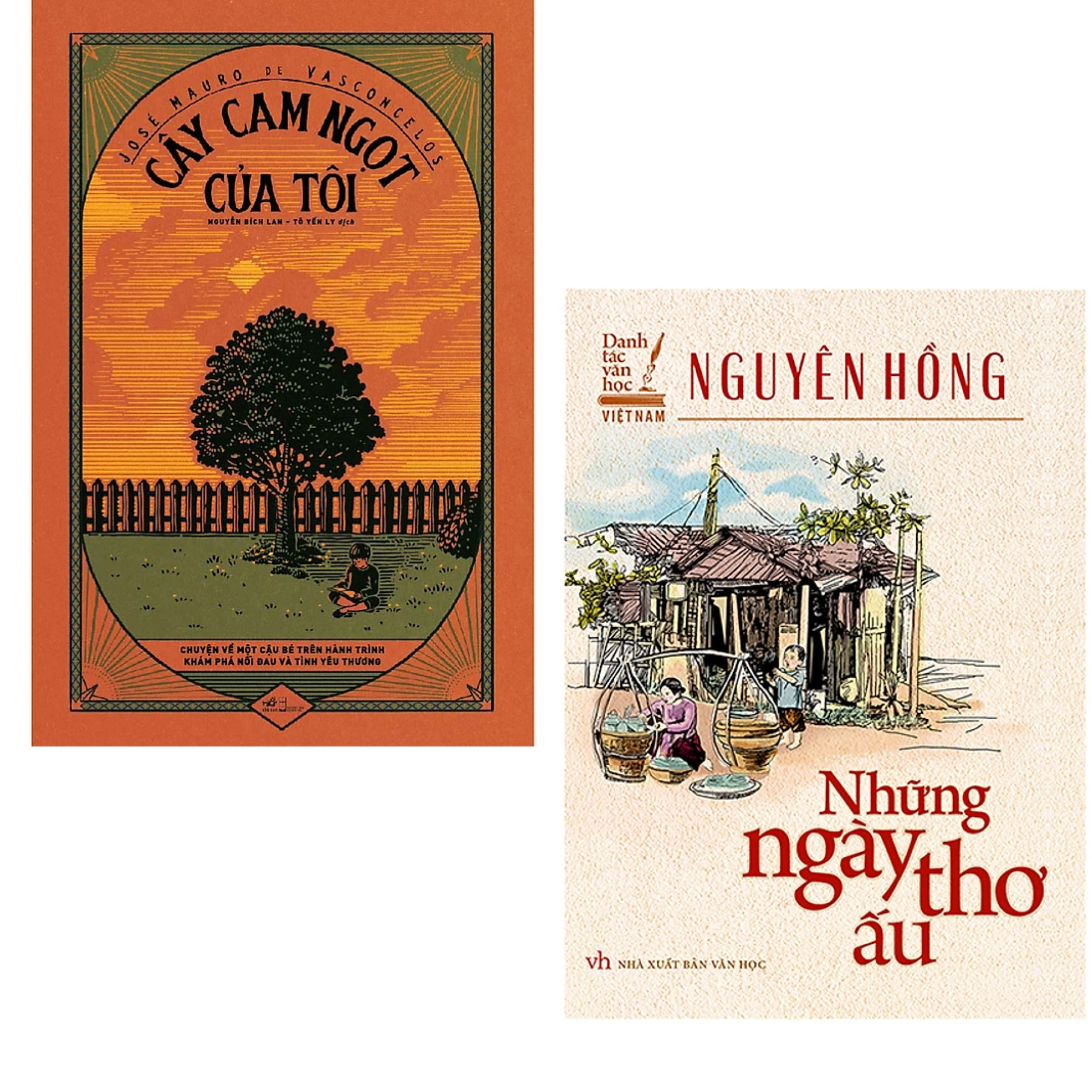 Combo 2Q Tiểu Thuyết Bán Chạy Những Ngày Thơ Ấu Nguyên Hồng Bìa Hồng Cây Cam Ngọt Của Tôi