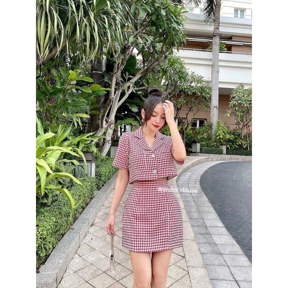 Áo sơ mi Wonderhouse cổ Vest tay ngắn croptop vải 2 lớp đi làm, dạo phố sang chảnh, nữ tính - Lita shirt