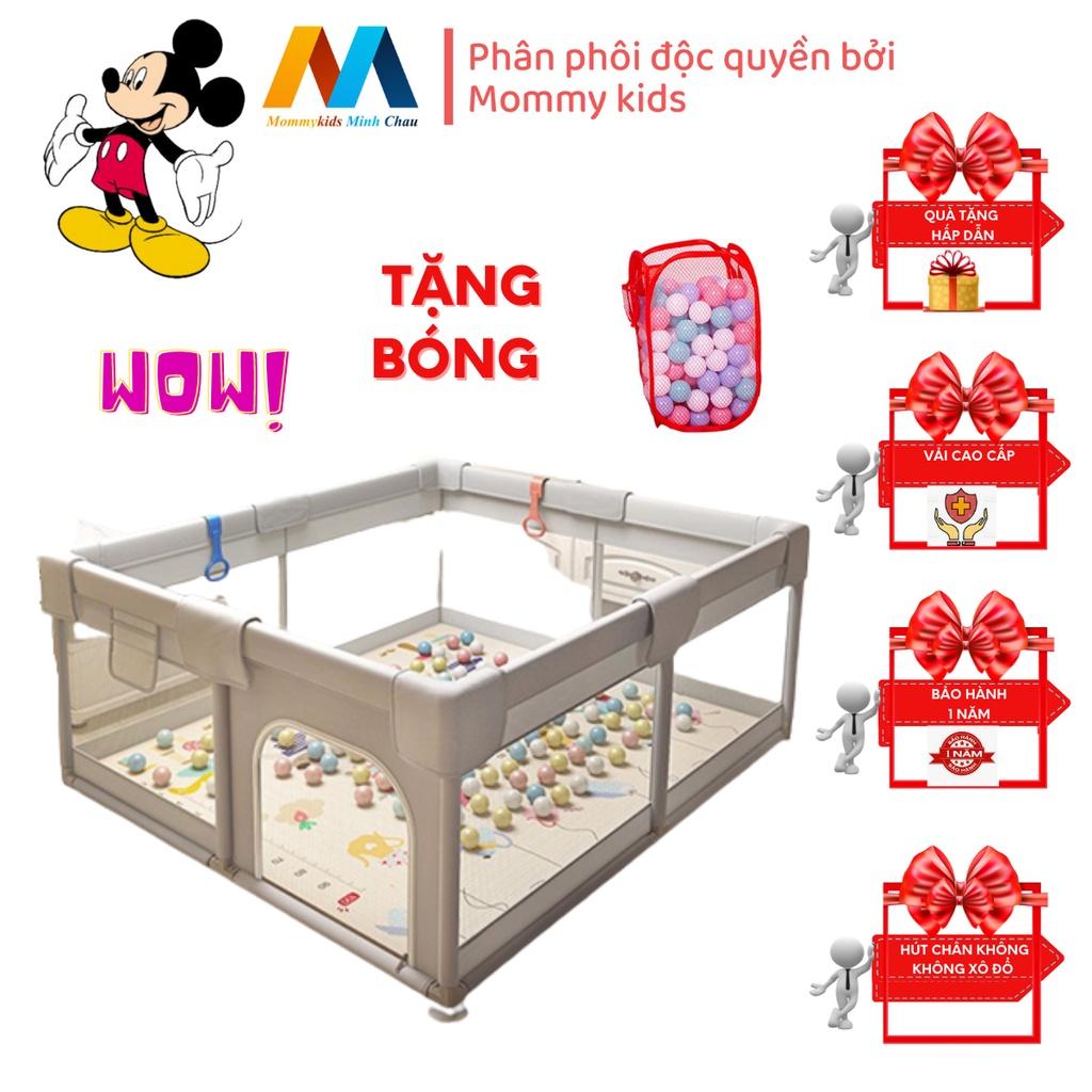 Quây cũi nhà bóng MOMMYKIDS MINH CHÂU Cho bé chống va đập,khung hợp kim chắc chắn 1M5 X 1M5 và 1m2 x 1m8