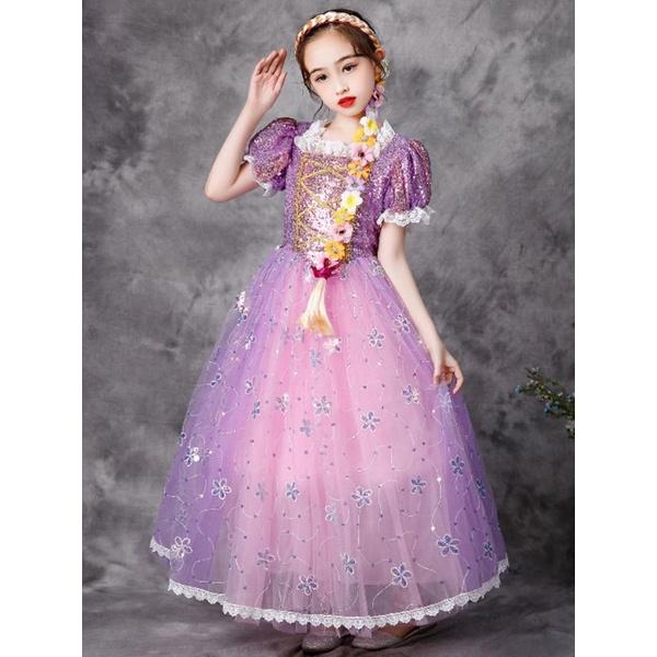 (Sẵn) Váy đầm công chúa Rapunzel phim Nàng công chúa tóc mây cho bé gái cực kỳ dễ thương