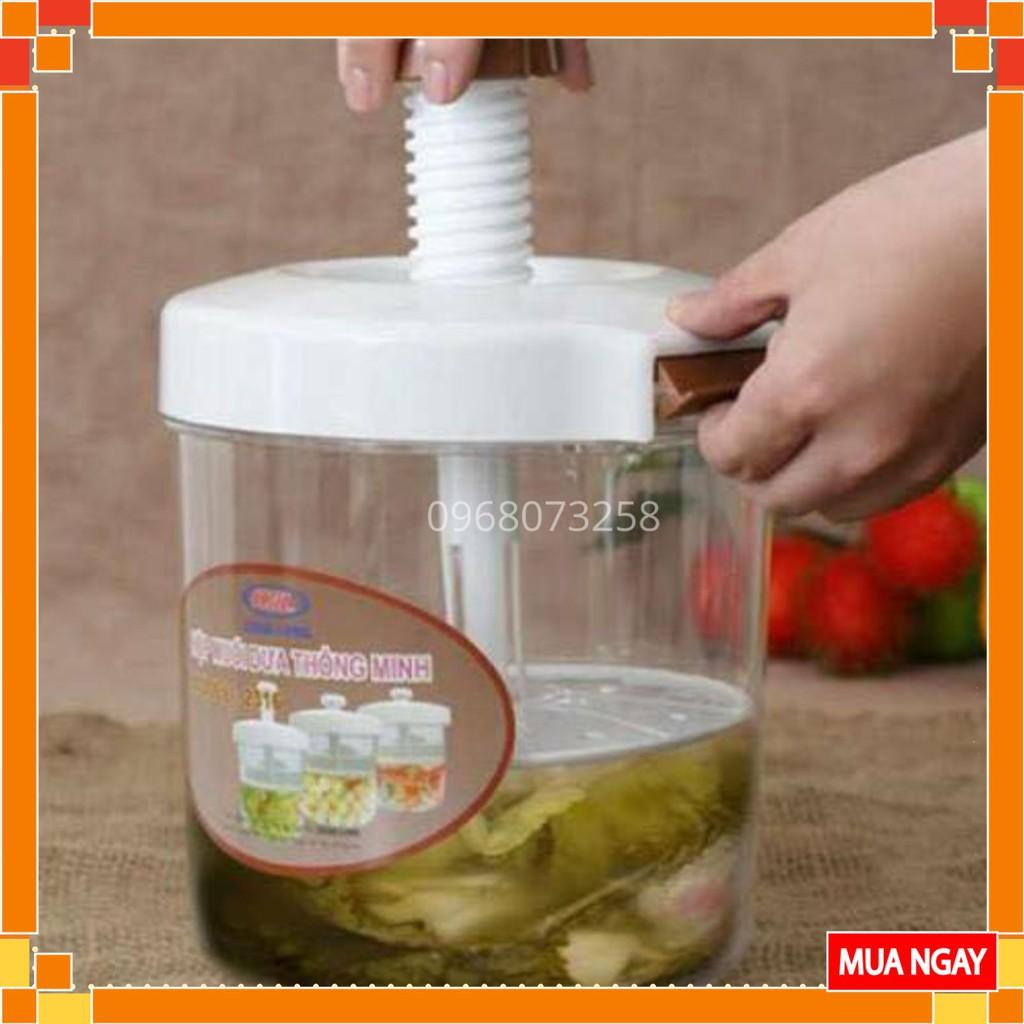 Hộp Muối Dưa Cà Việt Nhật Thông Minh - Hộp Muối Nén Dưa Cà Bằng Thủy Tinh