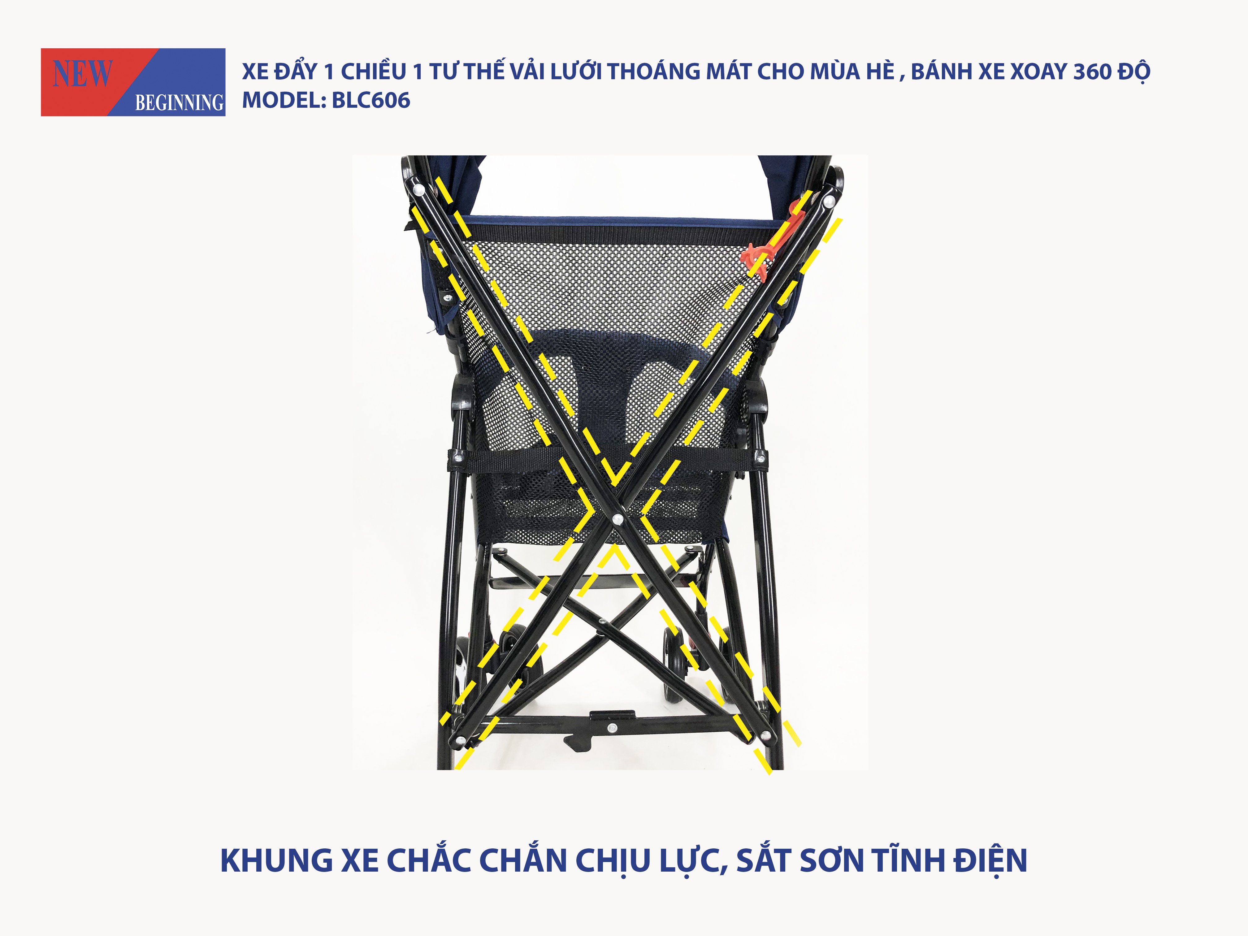 Xe đẩy lưới siêu nhẹ - thoáng khí