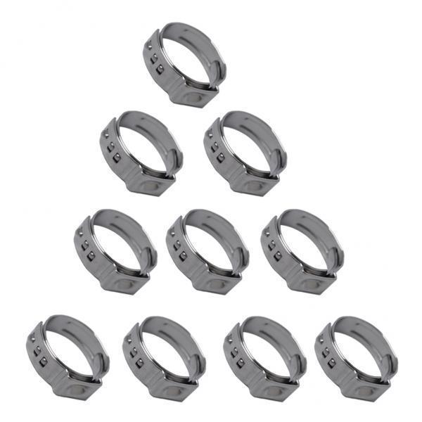 2-3pack 10 Pieces Stainless Steel Single Ear Clamps Hydraulic Hose 10 x
