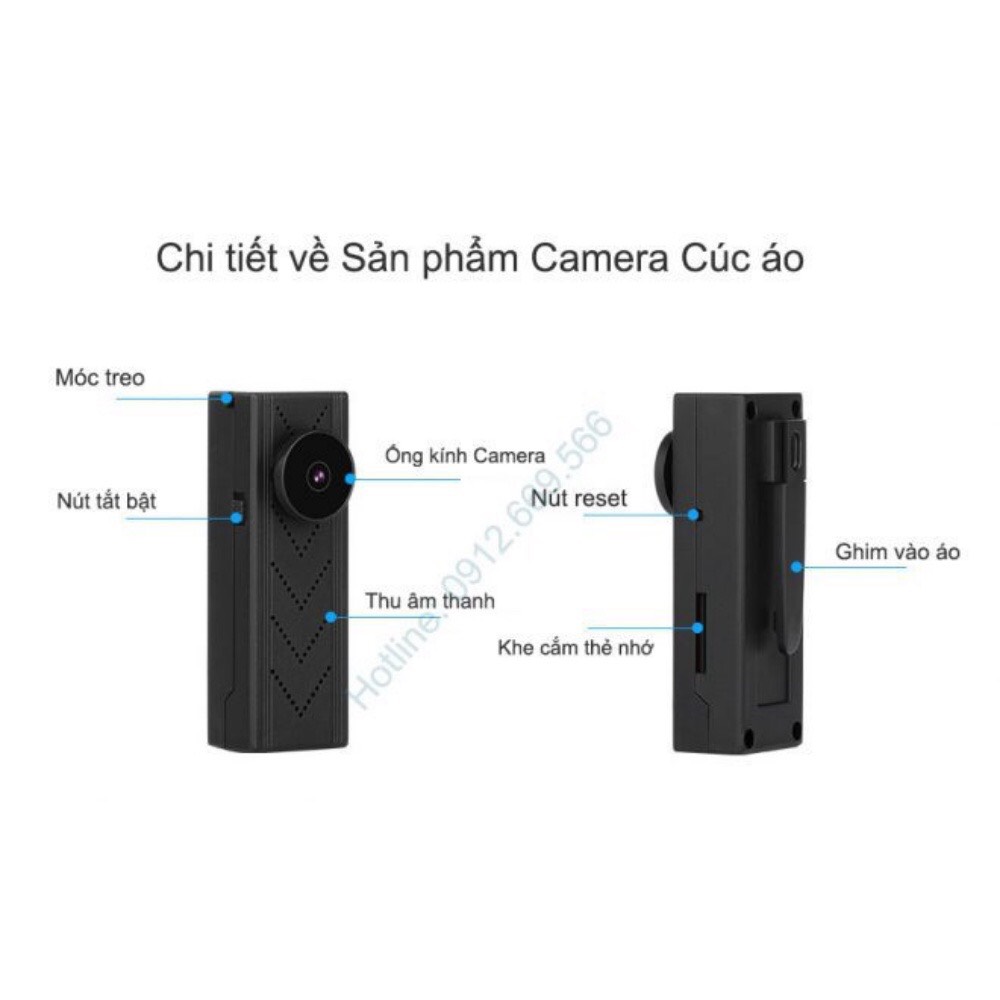 Camera Mini Giám Sát Hình Cúc Áo, xem từ xa, bảo hành 12 tháng