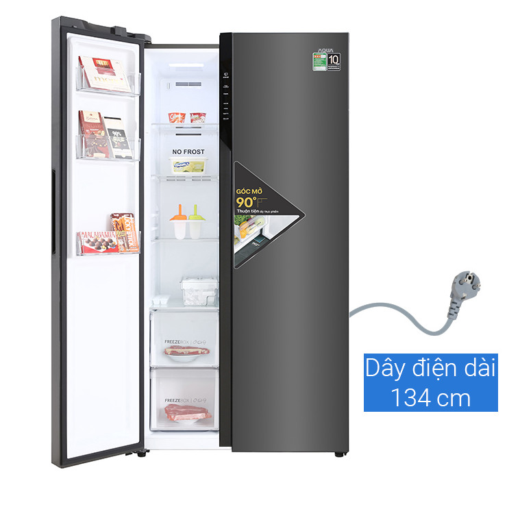 Tủ lạnh Aqua Inverter 541 lít AQR-S541XA BL - Hàng Chính Hãng - chỉ giao hàng TP.HCM