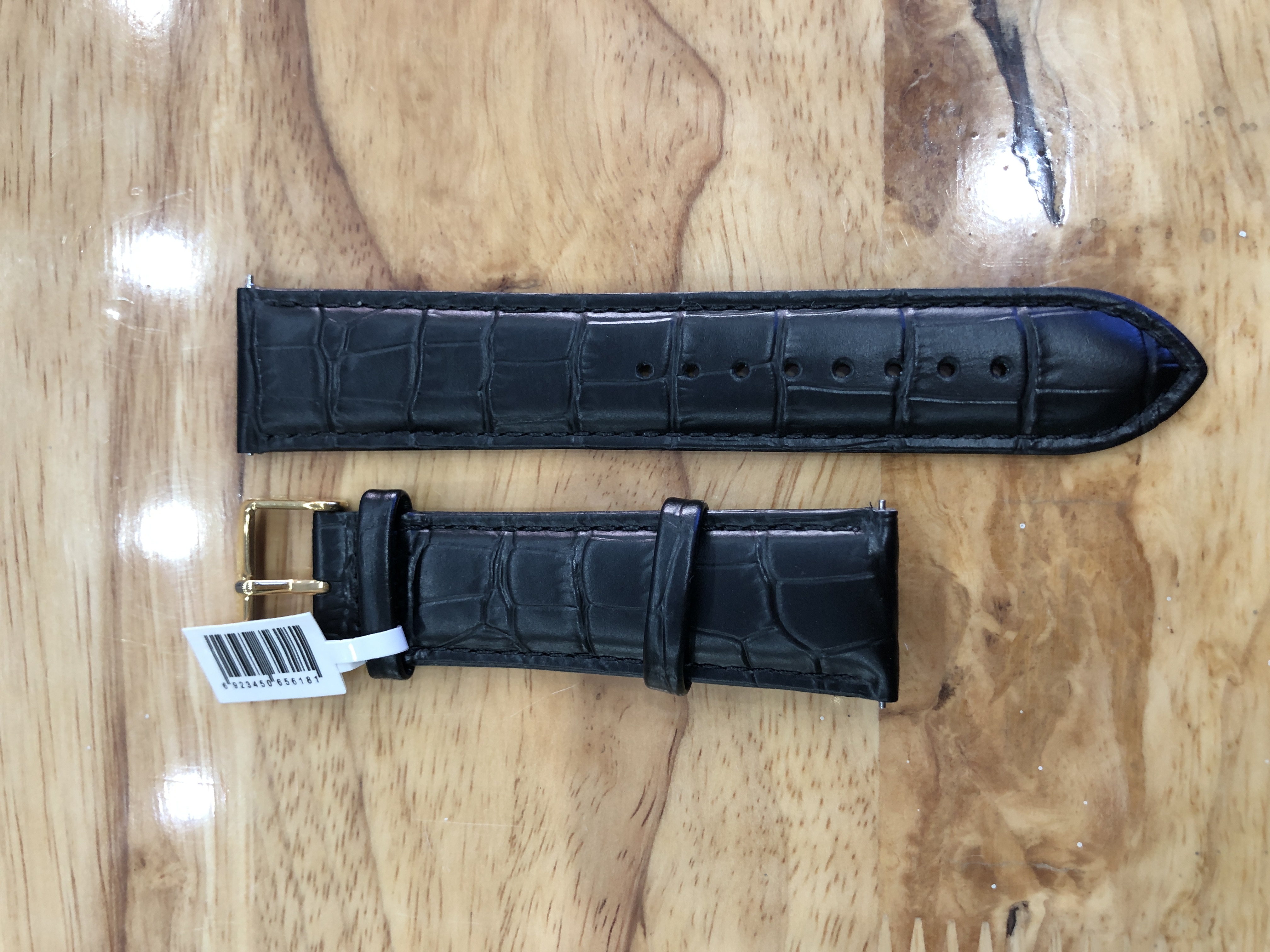 Dây da đồng hồ nam màu đen Size 22 SRWATCH M1012.61