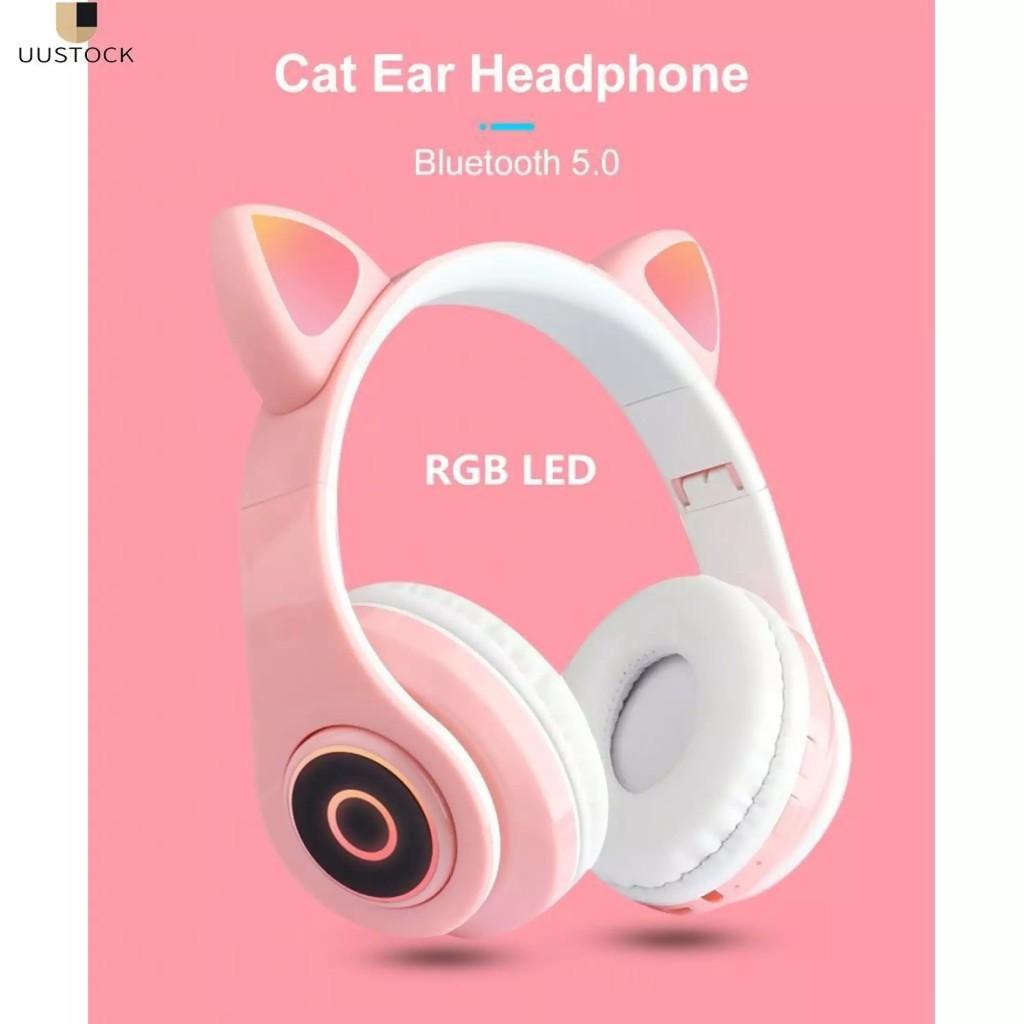 Tai nghe mèo Bluetooth TO 89 –Có đèn led –headphone có micro – hỗ trợ điều chỉnh âm lượng– Đầy đủ cổng AUX, SD card