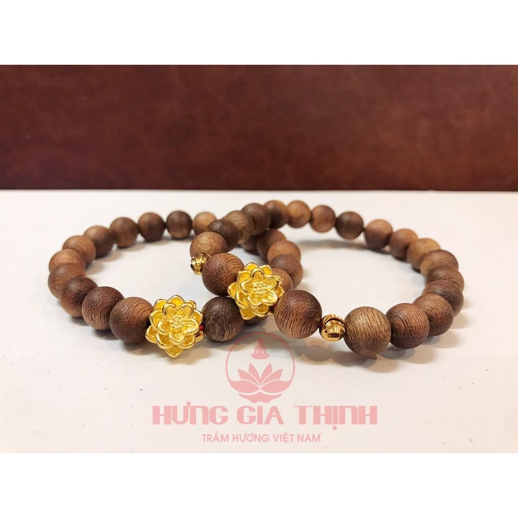 VÒNG TRẦM TỰ NHIÊN MIX CHARM HOA SEN