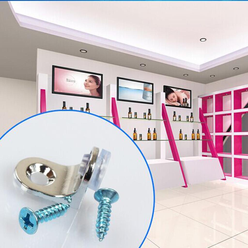 10pcs Suction Cup Base Metal Glass Shelf Support Clamp Brackets For Shelves