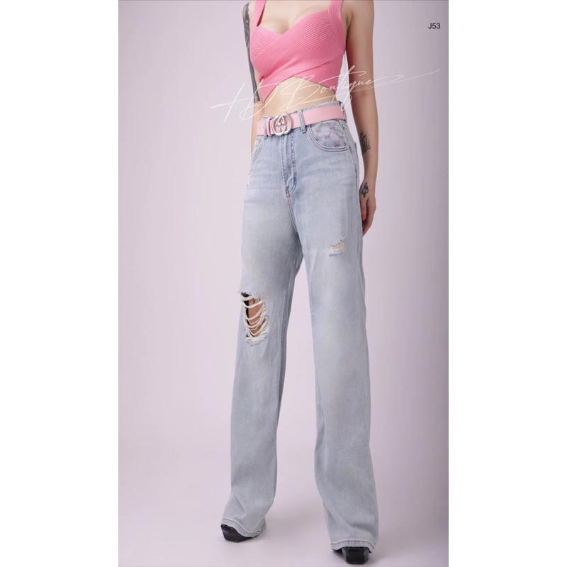 Quần Jeans có thắt lưng hồng -J53