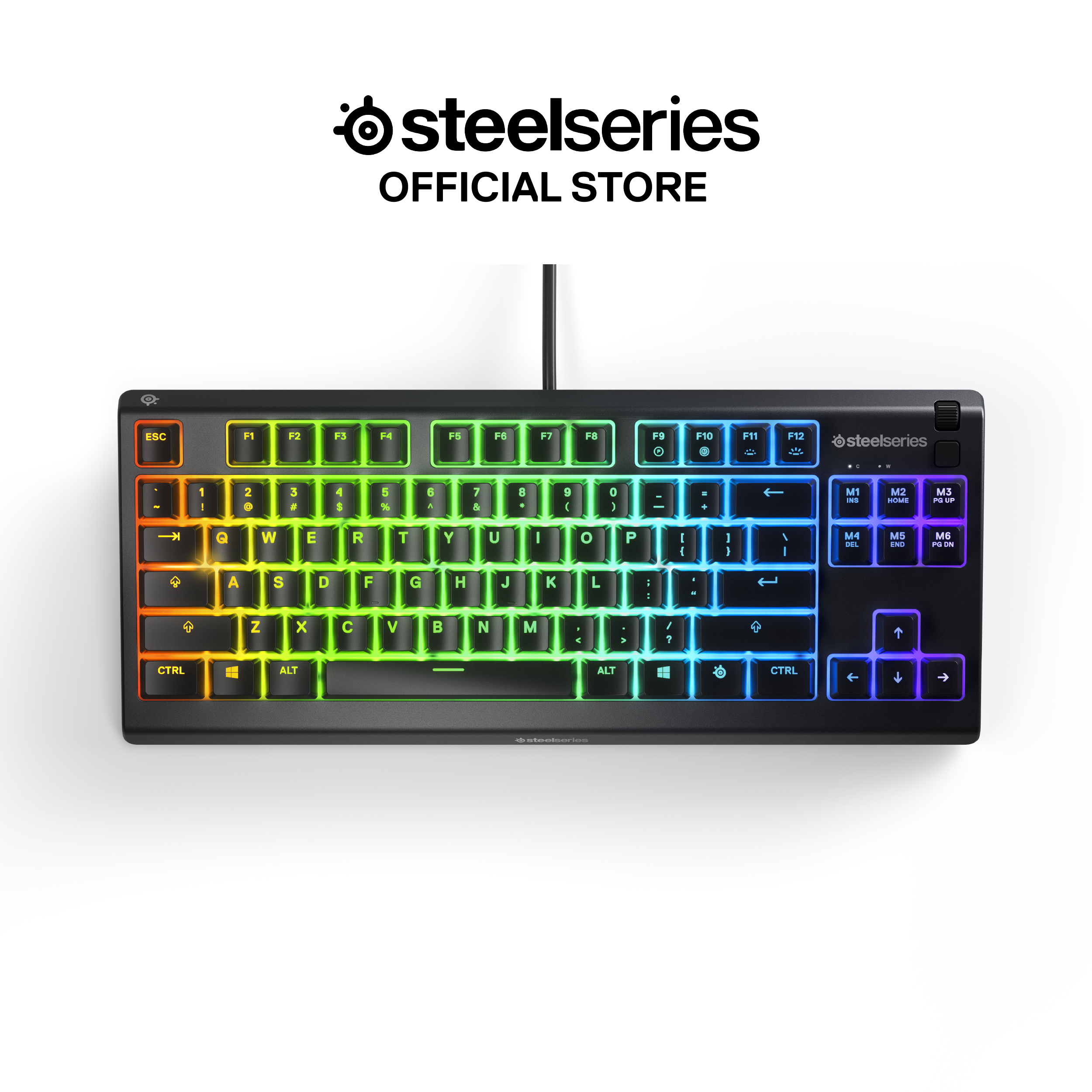 Bàn phím gaming có dây SteelSeries Apex 3 TKL led RGB, 20 triệu clicks, kháng nước, Whisper-Quiet switch, Hàng chính hãng, Bảo hành 12 tháng