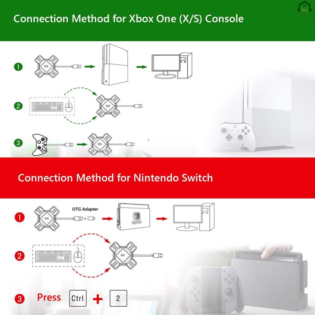 Đầu chuyển đổi chuột và bàn phím cho tay cầm chơi game Switch/X-box/PS5/P-S-4/PS3 KX