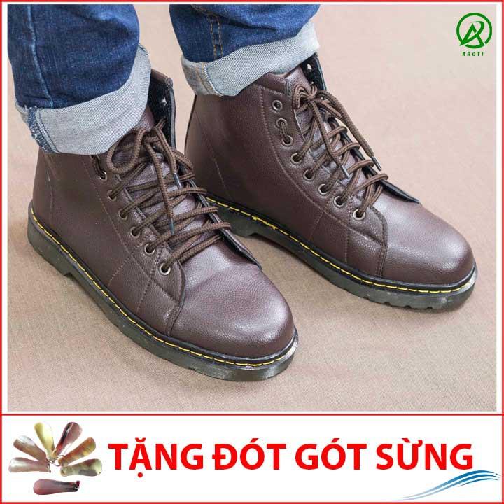 Giày Boot Nam Cao Cổ Khâu Đế Màu Nâu Cực Chất - M91(ĐG)- Kèm Đón Gót Sừng