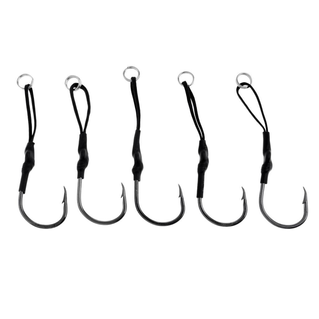 5pcs Assist Hook Jig Fishing Hook Lead Fish Hooks Multi-size