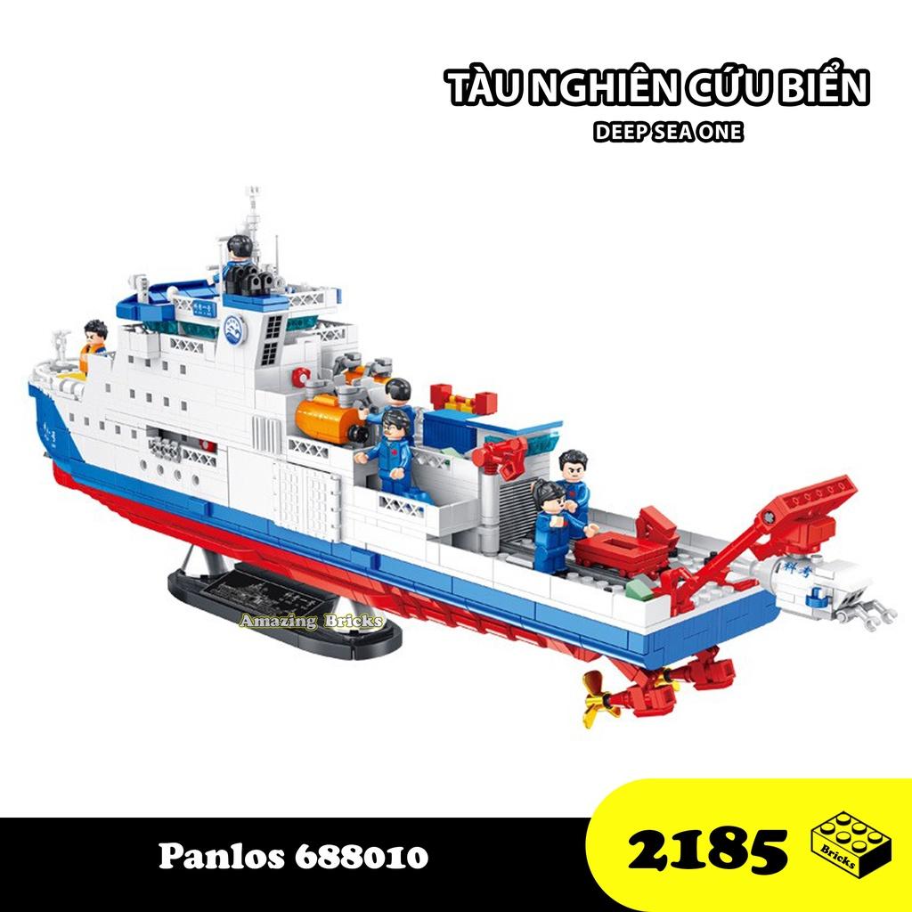 Đồ chơi Lắp ráp Thuyền nghiên cứu biển, Panlos 688010 Deep sea one, Xếp hình thông minh, Mô hình Thuyền