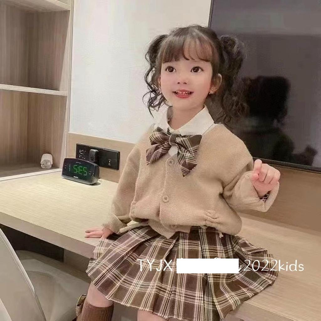 SHUANGYAN Váy cho bé gái 2023 Váy trẻ em nhất Phiên bản Hàn Quốc Thời trang