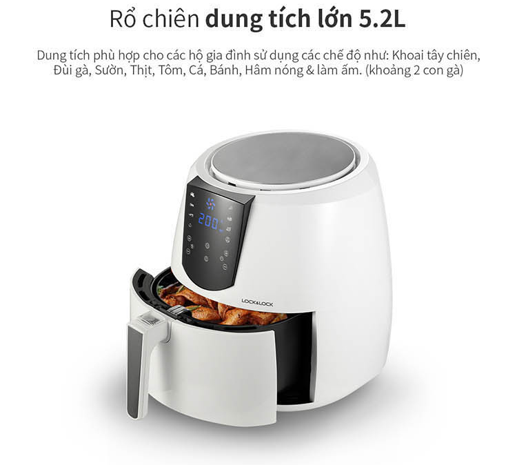 Nồi Chiên Không Dầu Điện Tử Lock&Lock EJF357BLK - Hàng Chính Hãng