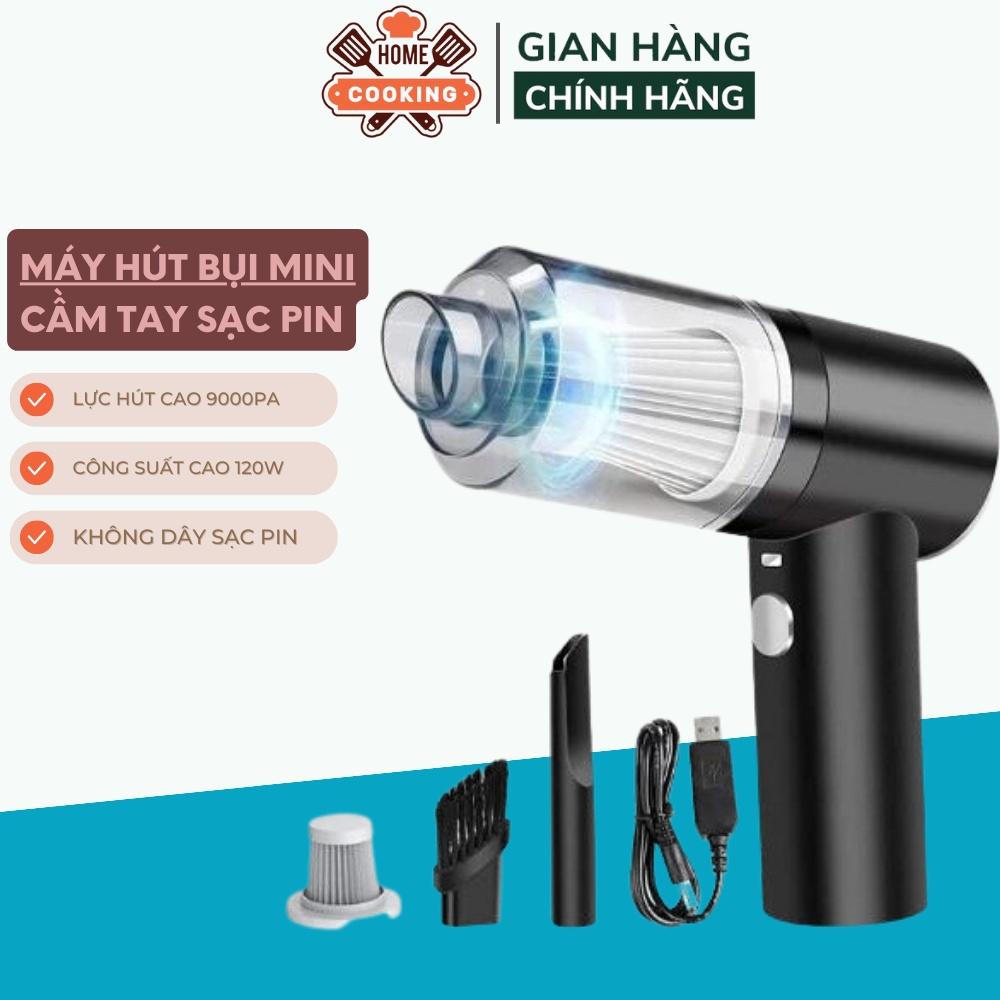 Máy hút bụi mini cầm tay sạc pin, máy hút bụi giường nệm, ô tô bàn làm việc đa năng, công suất 120w, bảo hành 12 tháng