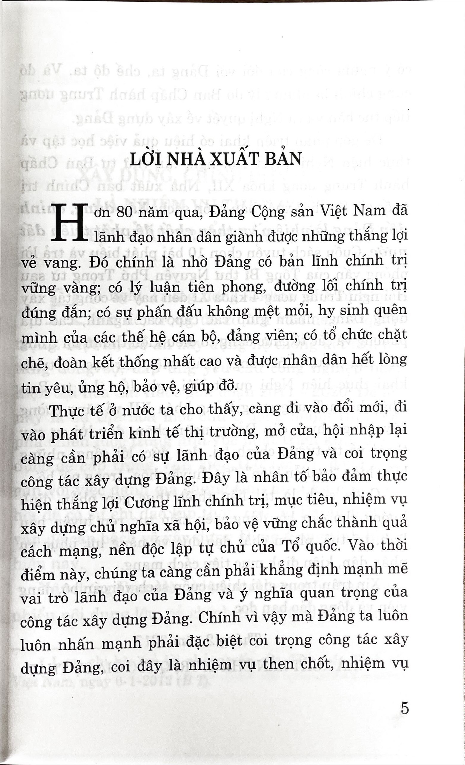 Xây dựng chỉnh đốn Đảng là nhiệm vụ then chốt để phát triển Đất nước