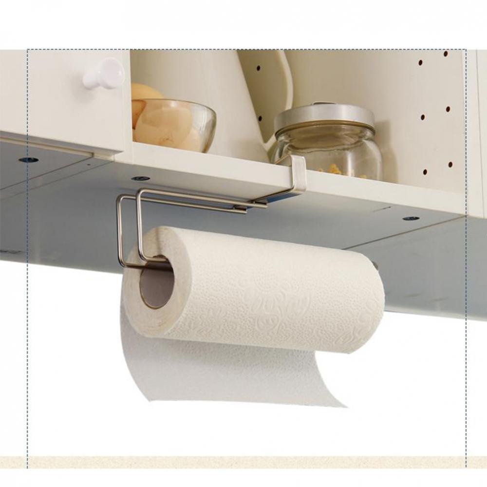 Durable Stainless Steel Kitchen Cupboard Paper Towel Holder Towel Storage Rack