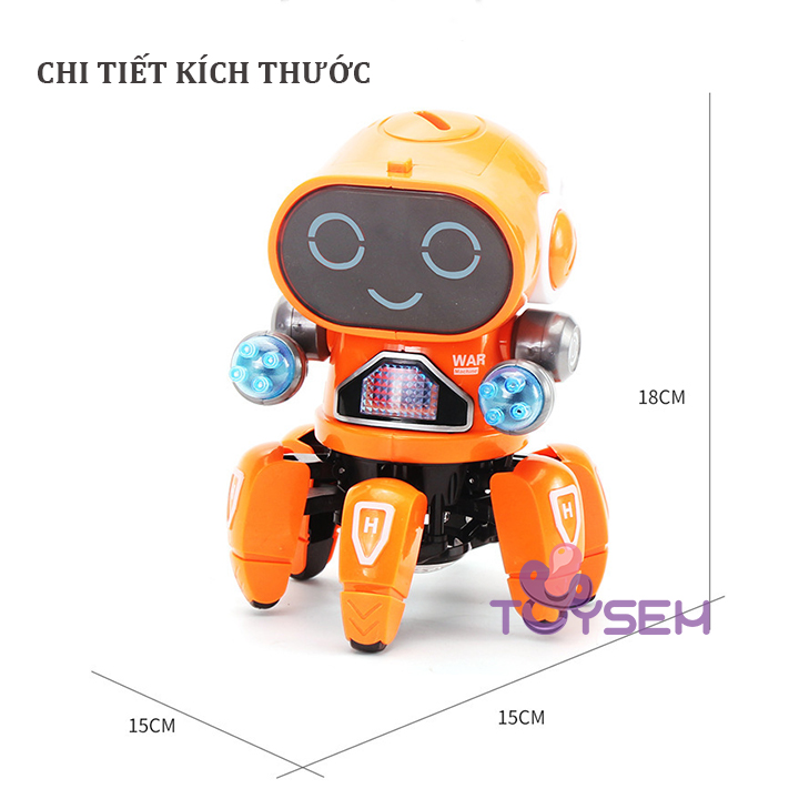 Đồ chơi robot bạch tuột nhảy múa có đèn và nhạc vui nhộn cho bé, Đồ chơi trẻ em, Người máy đồ chơi nhún nhảy, Quà tặng sinh nhật cho bé