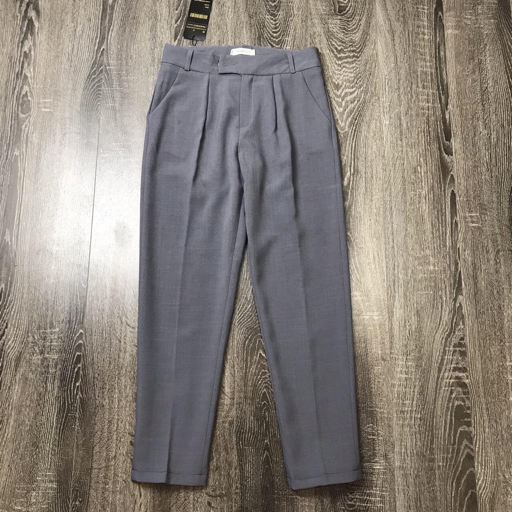 Quần tây nữ quần baggy lưng cạp cao vải from đẹp thời trang âu công sở dày dặn dài màu đen đi học chuẩn