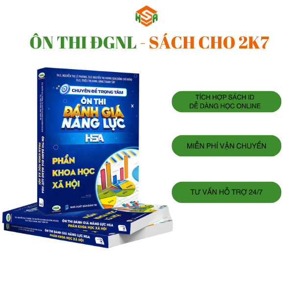 Combo Sách ôn thi đánh giá năng lực Hà Nội (Định tính + Định Lượng + Khoa Học Xã Hội) l HSA BOOK