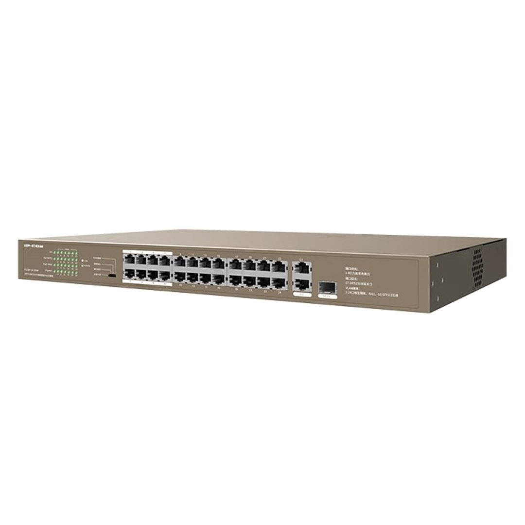 Switch  24 cổng PoE - Tx RJ45 Ports  10/100Mbps +1 cổng Gigabit/SFP  IP-COM F1126P-24-250W - Hàng chính hãng