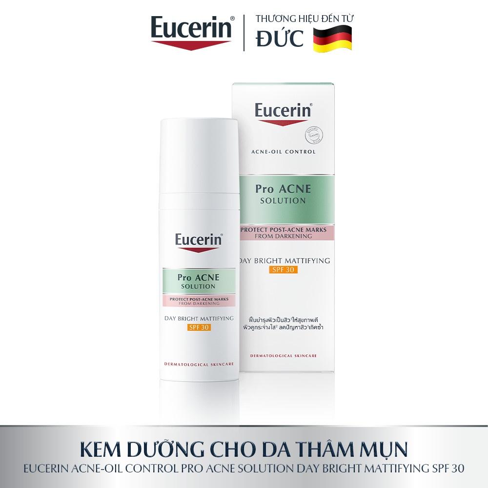 Kem Dưỡng Sáng Da Ban Ngày Cho Da Nhờn Mụn Eucerin Pro Acne Day Bright Mattifying SPF30 50ml