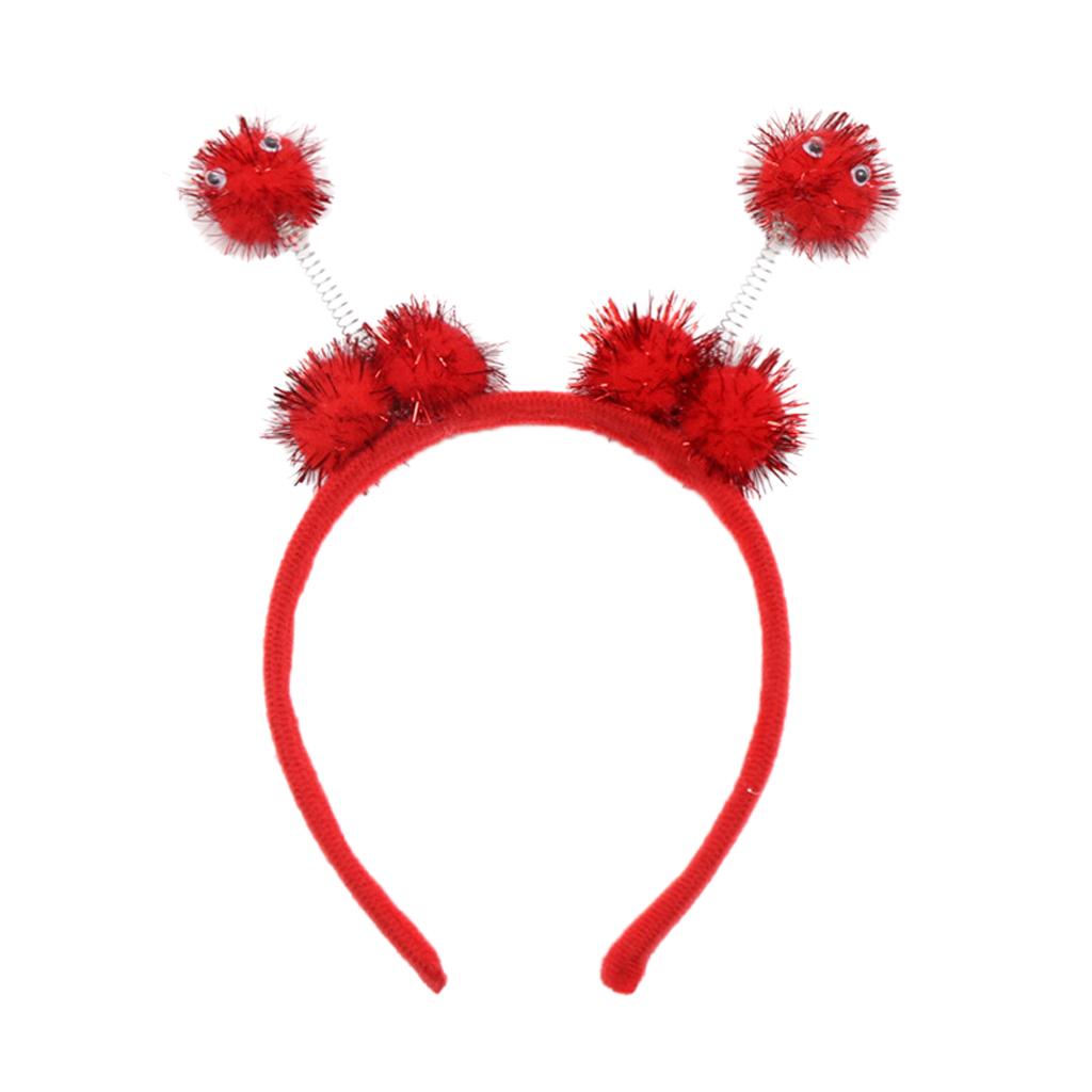 Kid Bee Pom Ball Headband Cosplay Costume Halloween Headwear Red