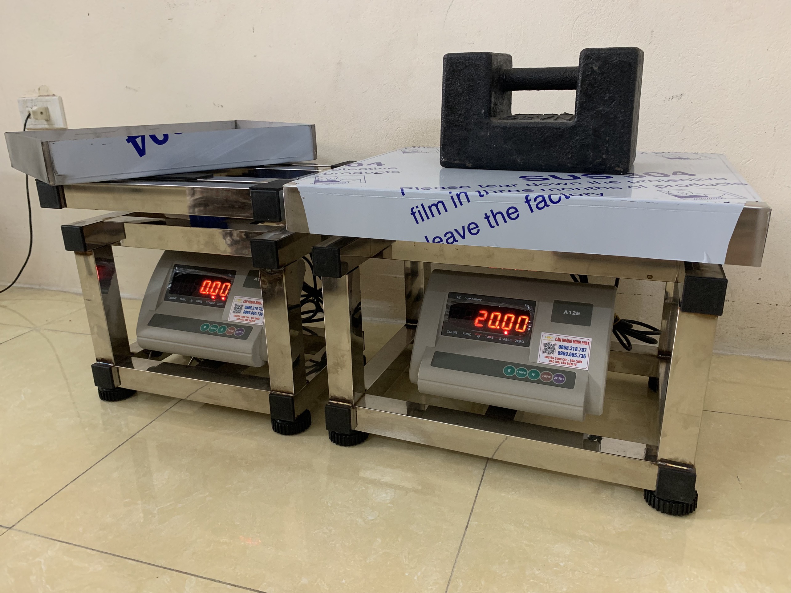 Cân điện tử INOX Toàn Phần YAOHUA (Taiwan) 100kg 150kg 200kg 300kg 500kg A12E (cân công sản) [ CÂN HOÀNG MINH PHÁT