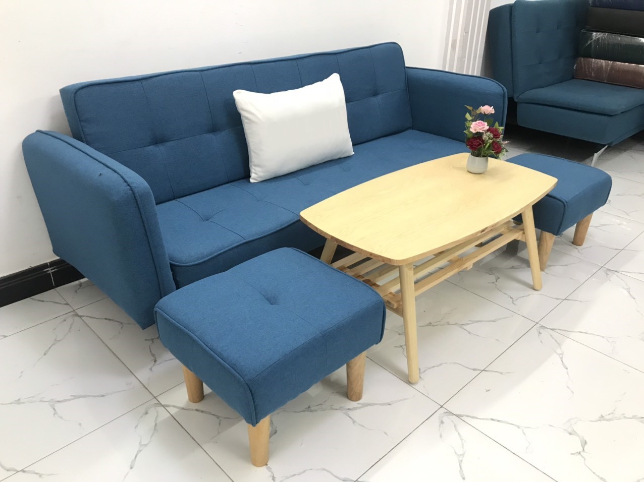 Bộ ghế sofa giường sofa bed tay vịn phòng khách sopha sivali06 salon