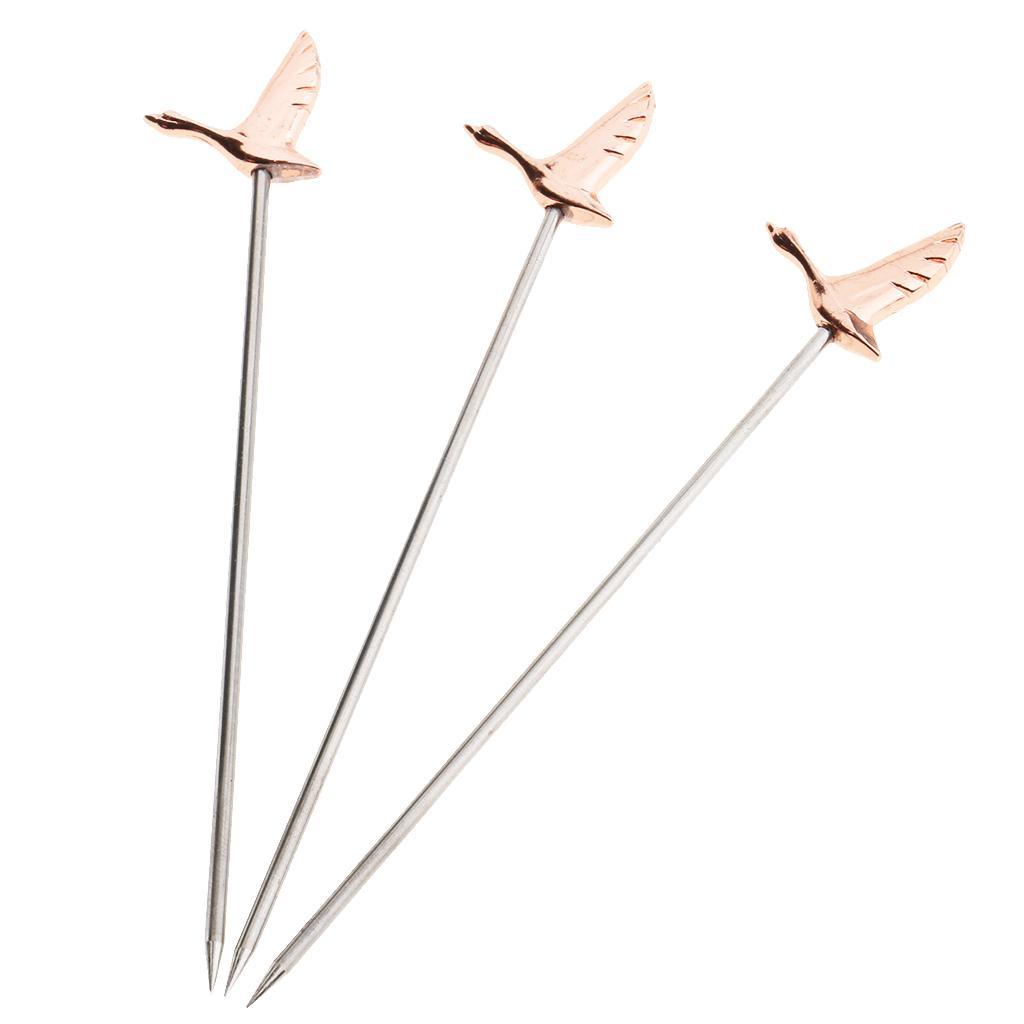 3PCS Martini Picks Stainless Steel Fruit Cocktail Picks for Bar Cafe Tool #1