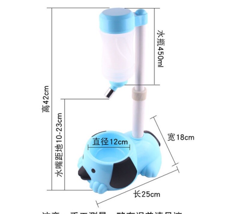Bộ Bát Ăn Gắn Bình Nước Tự Động Hình Mặt Cún Dễ Thương