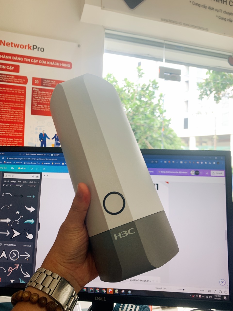 Bộ Phát WiFi 6 Ngoài Trời H3C EWP-WA6120X Hàng Chính Hãng – Tốc Độ 1775 Gbps, Chịu Tải 100 User