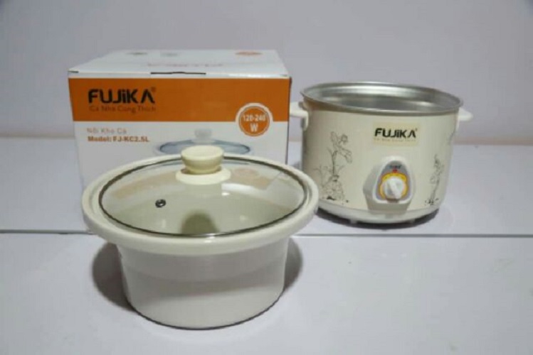 Nồi nấu chậm, nồi kho cá nấu cháo Fujika 1.5L/2.5L, công suất 140W-240W, màu ngẫu nhiên-hàng chính hãng