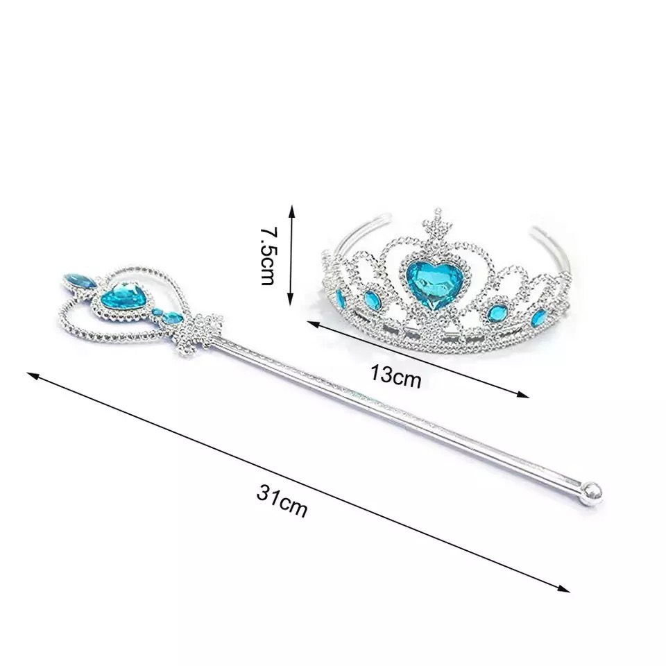 Set Phụ Kiện Vương Miện + Gậy Phép Elsa Cho Bé Gái - HM0285