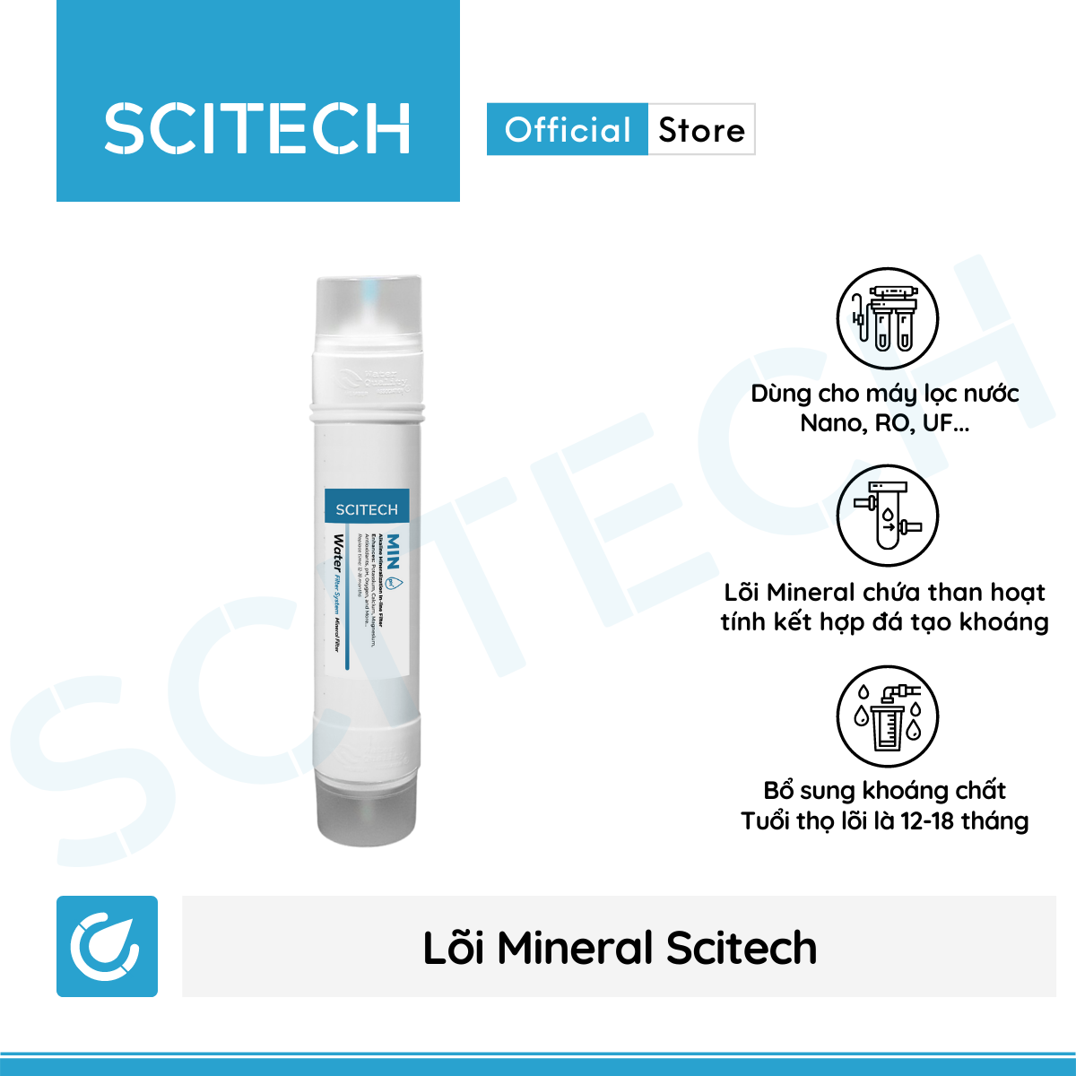 Bộ lọc nước uống công nghệ UF 8 cấp lọc by Scitech (Không dùng điện, không nước thải) - Hàng chính hãng