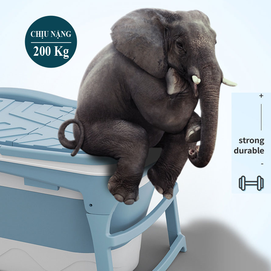 Bồn tắm gấp gọn dùng cho cả gia đình loại có nắp giữ nhiệt nhiều size để lựa chọn - chậu tắm silicon cao cấp-hàng chính hãng